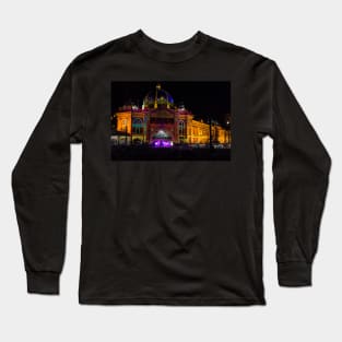 Electric Night at Flinders St Station Long Sleeve T-Shirt